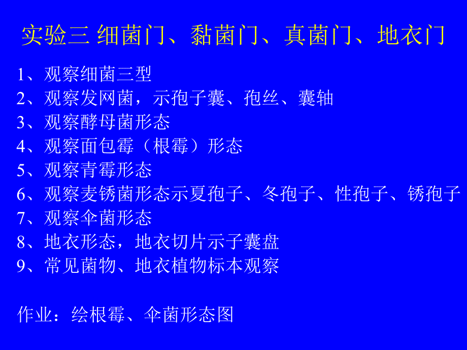 实验十一 菌类植物和地衣_第1页