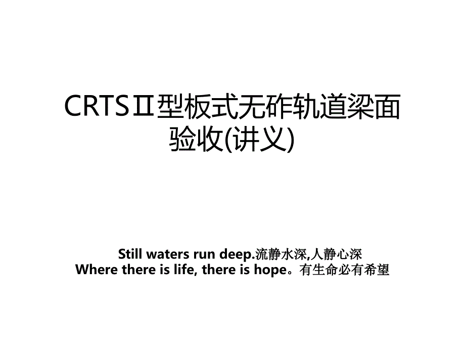 CRTSⅡ型板式无砟轨道梁面验收(讲义)_第1页