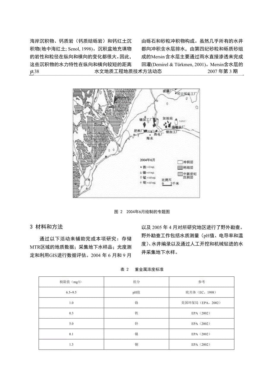 土耳其默辛地区非承压含水层中地下水重金属污染的监测_第5页