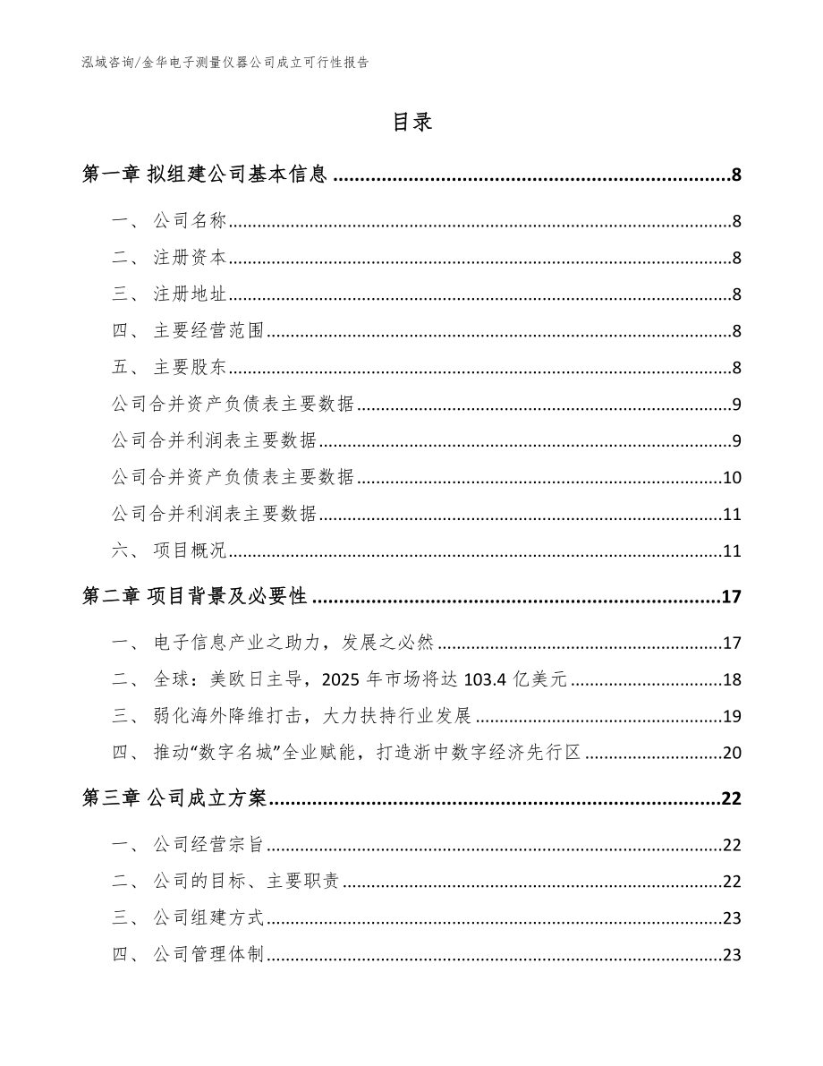 金华电子测量仪器公司成立可行性报告（范文模板）_第2页