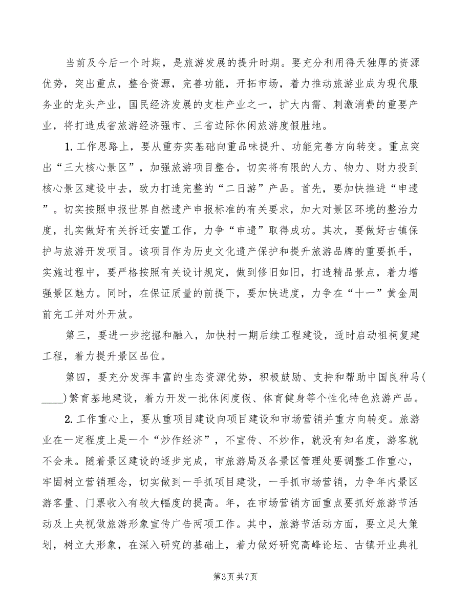 2022年做好旅游系统发展座谈会发言_第3页