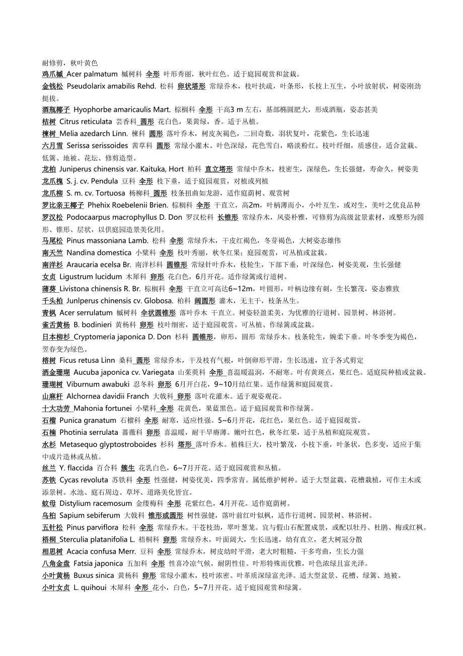 常用园林景观植物配置简表.doc_第4页