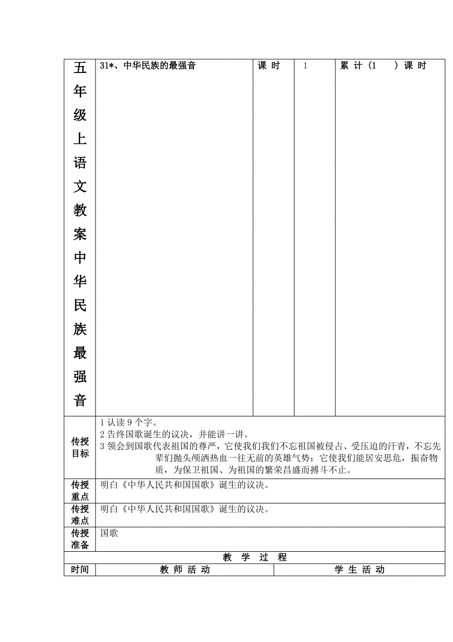 五年级上语文教案中华民族最强音_第1页