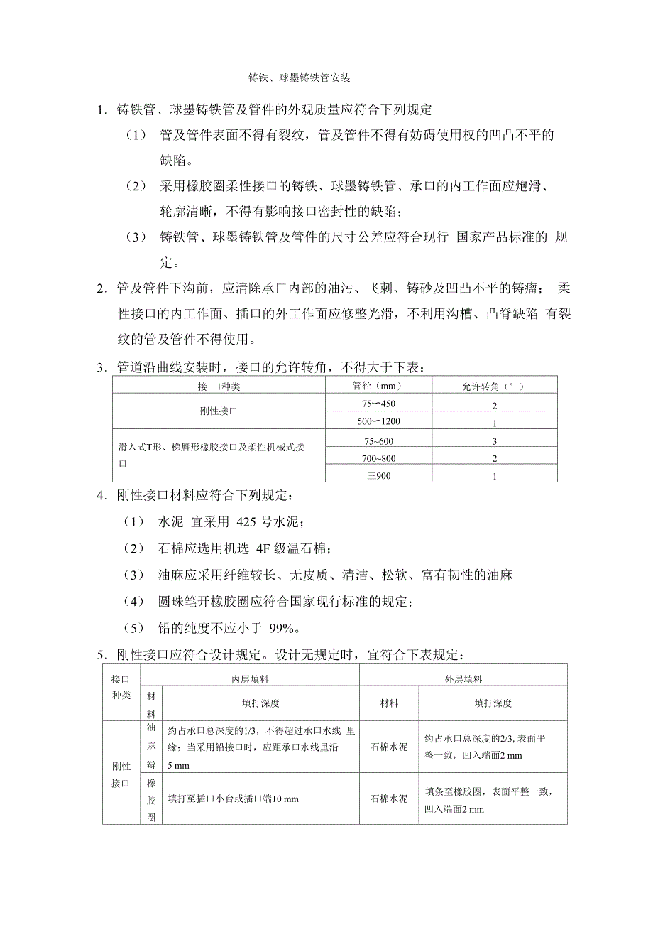 铸铁、球墨铸铁管安装_第1页