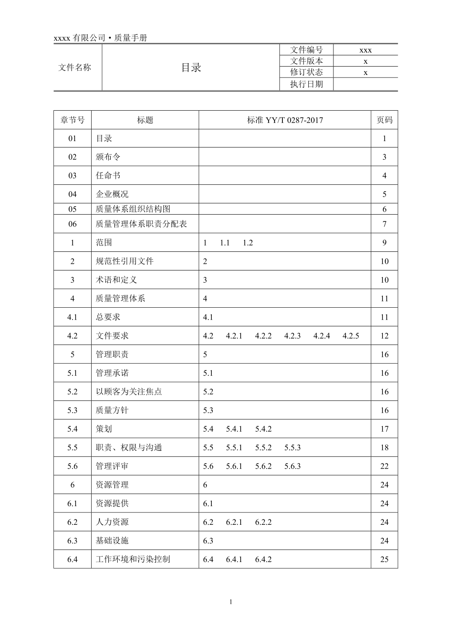 2017版质量手册-iso13485-2016--YYT0287-2017（DOC53页）_第2页