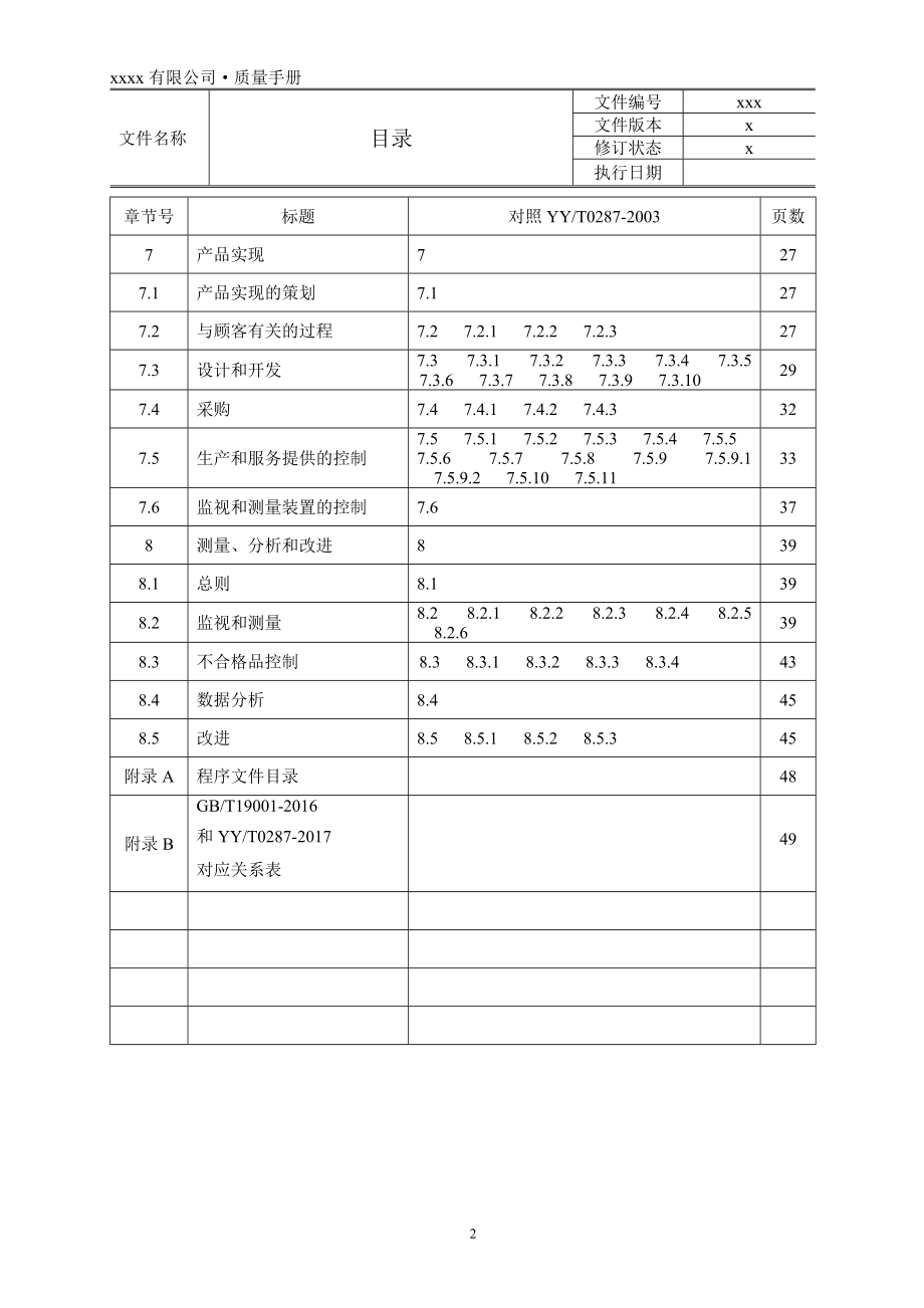 2017版质量手册-iso13485-2016--YYT0287-2017（DOC53页）_第3页