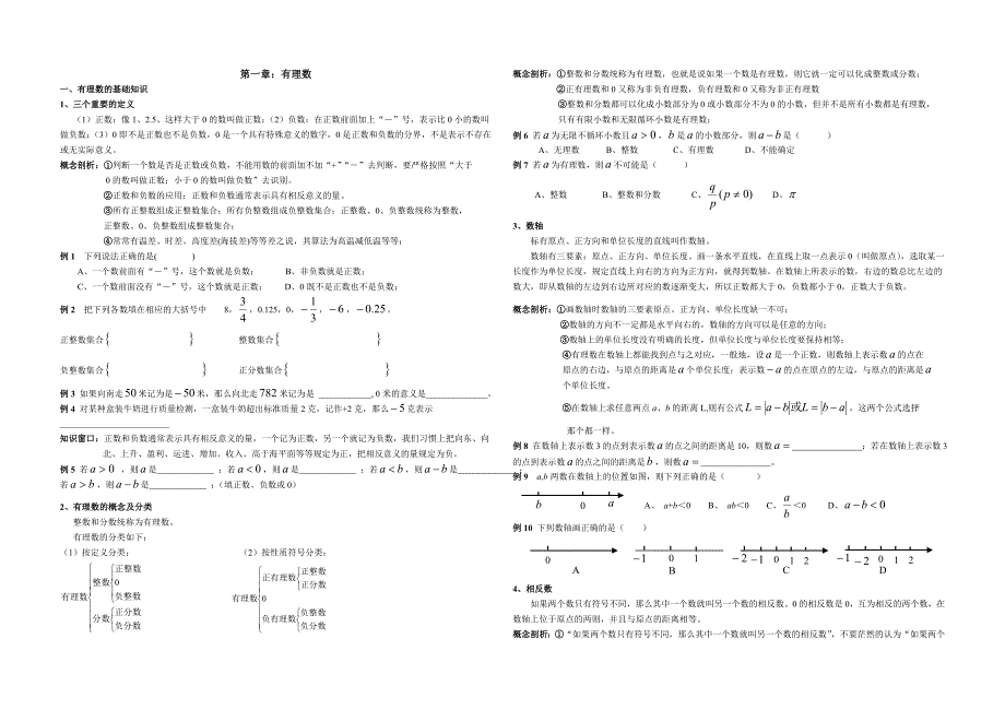 人教版七年级上数学总复习资料_第1页