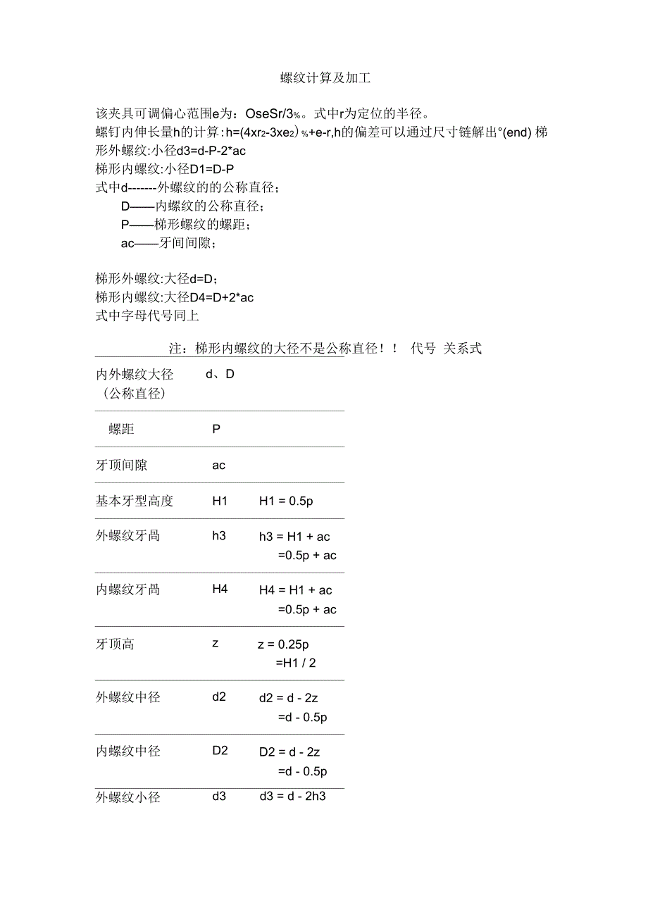 螺纹的计算及加工方法_第1页