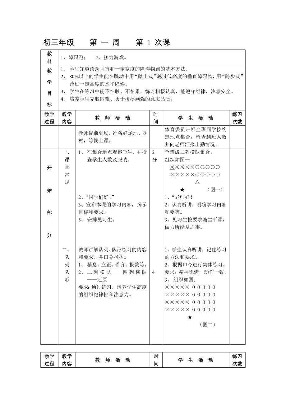 初三体育教案word版_第1页