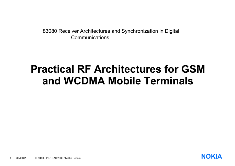 诺基亚手机射频培训资料_第1页