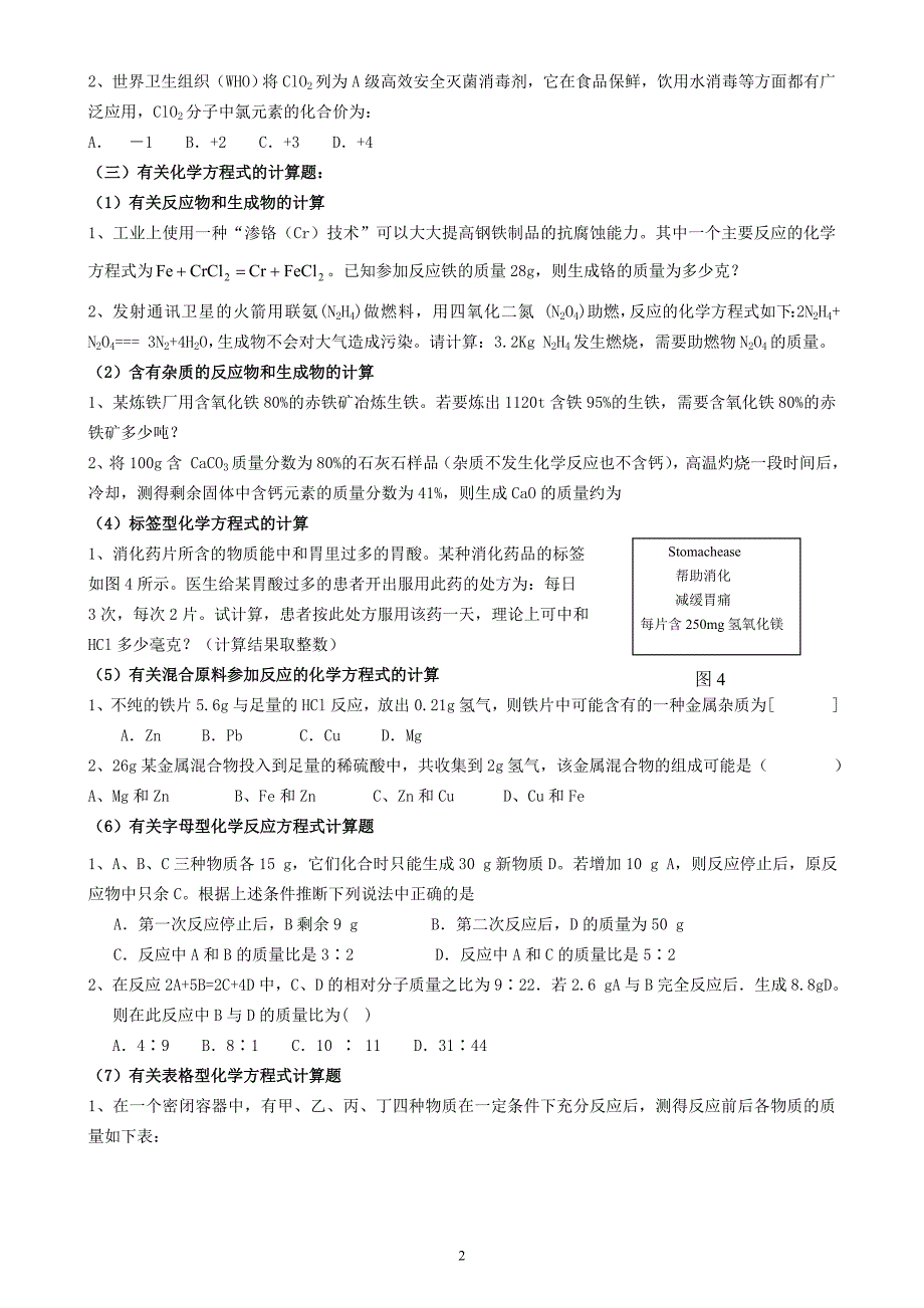 (完整word版)初三化学计算题专题复习汇总-推荐文档.doc_第2页