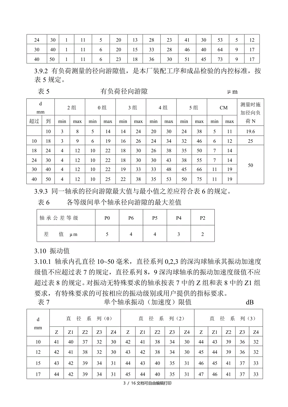 小型深沟球轴承技术条件_第3页