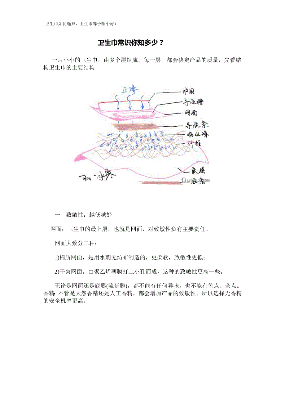 卫生巾常识你知多少_第1页