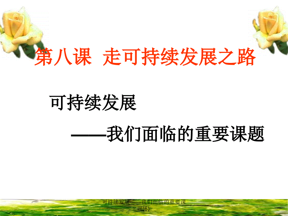 可持续展——我们面临的重要课题(6)课件_第1页