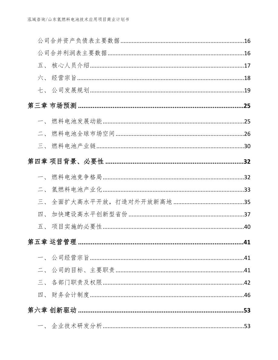 山东氢燃料电池技术应用项目商业计划书_模板参考_第4页