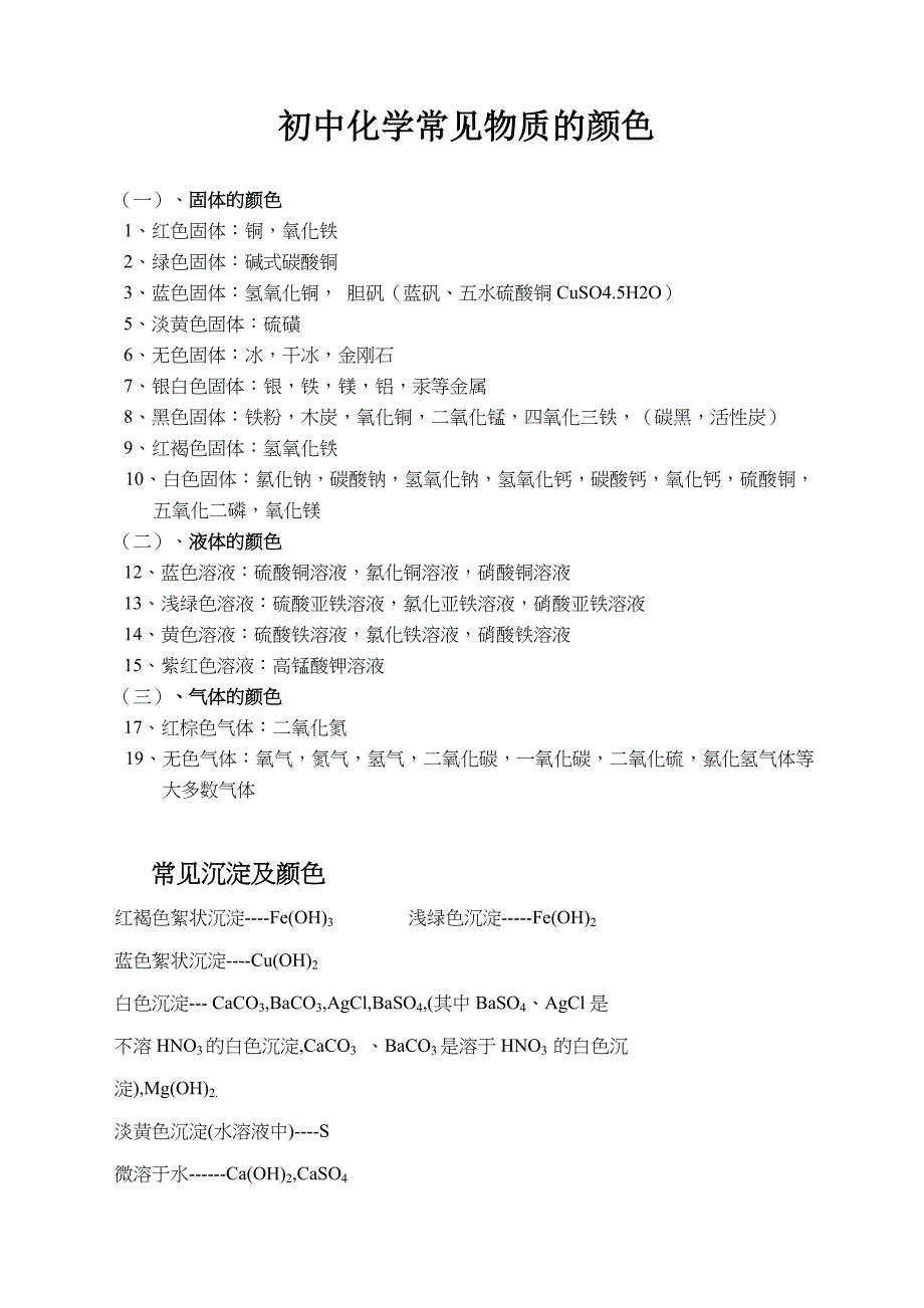 初中化学常见物质的颜色.doc_第1页