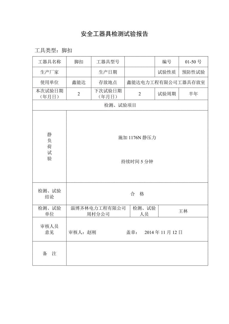 安全工器具试验报告_第5页