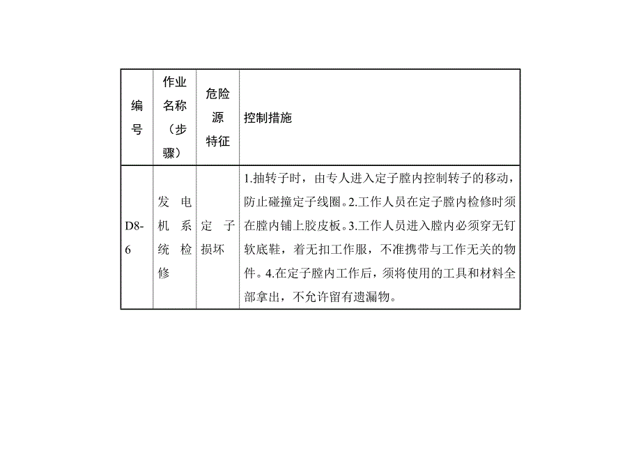 发电机大修危险源辨识和控制措施 D8_第4页