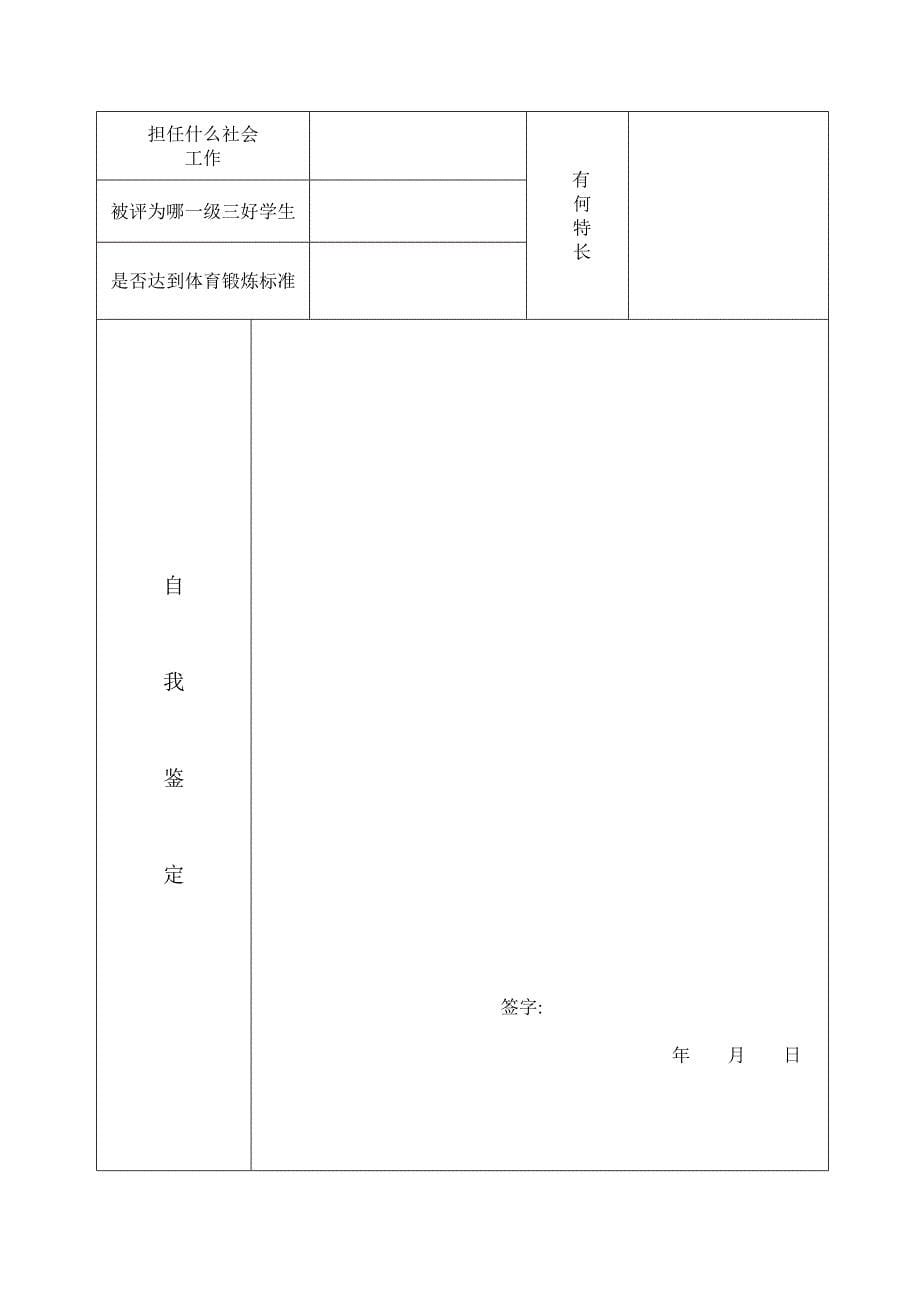 山东省高中毕业生登记表_第5页