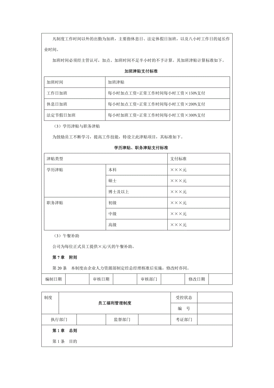 员工薪酬管理制度（含福利奖金津贴）_第4页