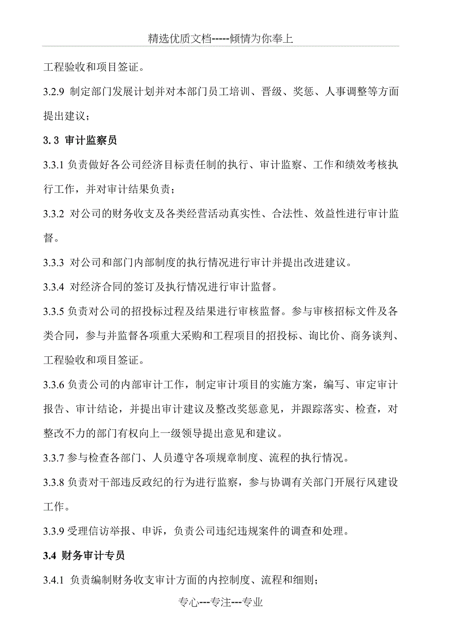 XX集团审计人员岗位职责_第2页