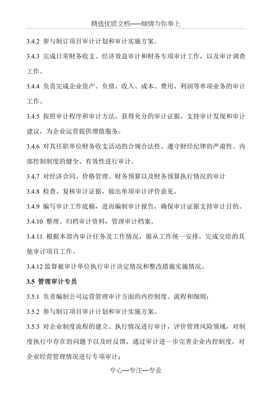 XX集团审计人员岗位职责_第3页