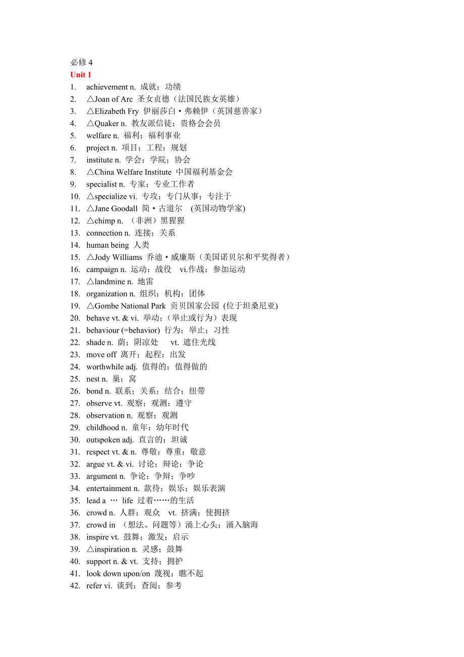 2016人教版必修4单词表.doc_第1页