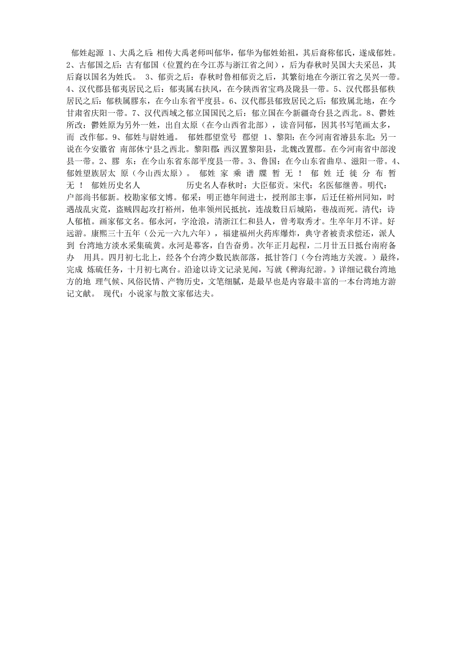 郁姓起源及简介_第1页