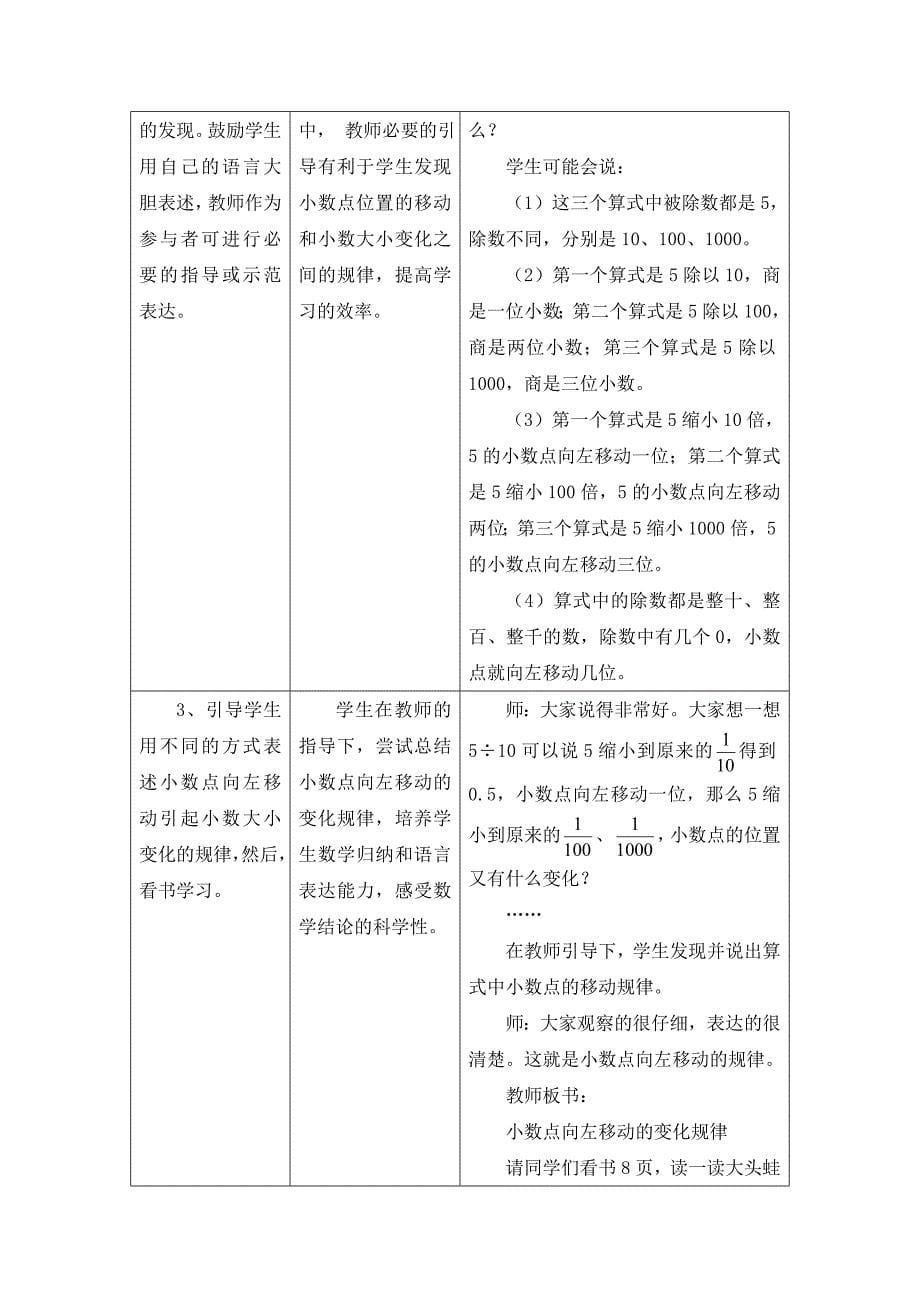 《小数点位置向左移动的规律和应用》教学设计[2].doc_第5页