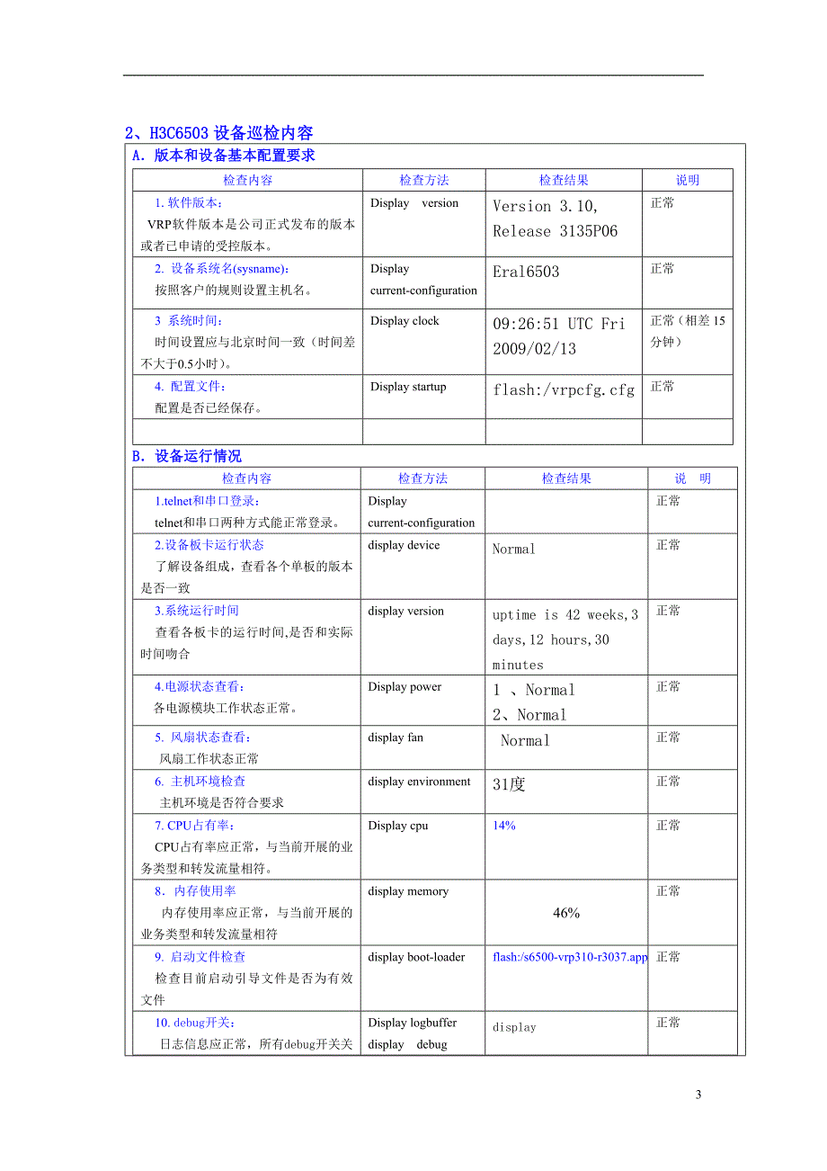 网络设备巡检报告_第3页