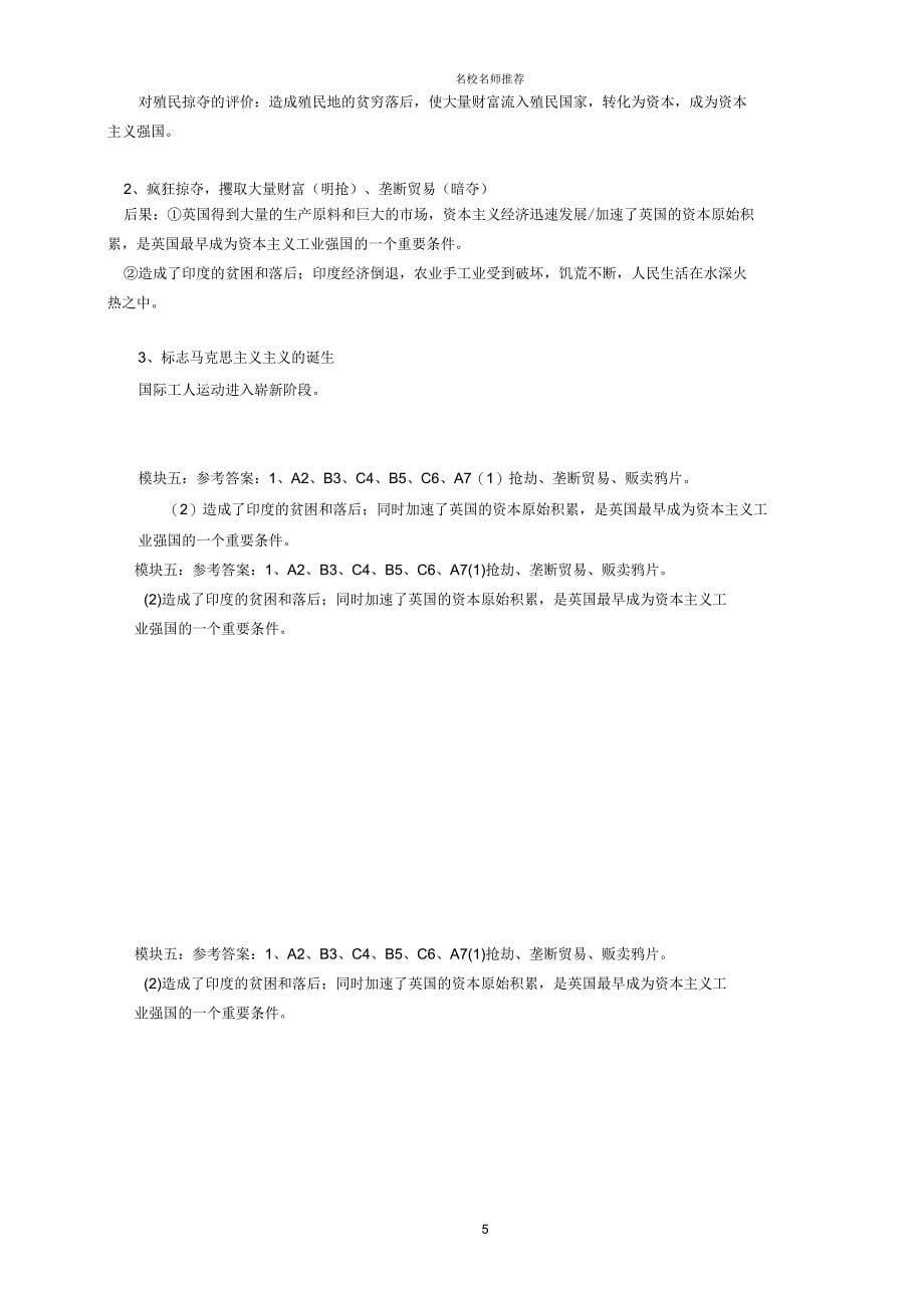 广东省河源市中英文实验学校九年级历史上册《第五单元第2+3课》名师精编讲学稿新人教_第5页