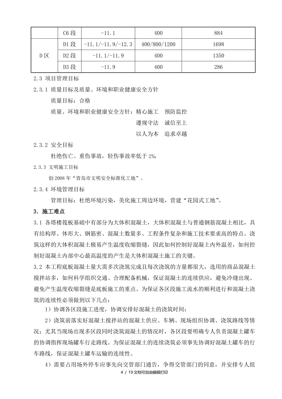 青岛万达广场——基础底板混凝土施工方案_第4页