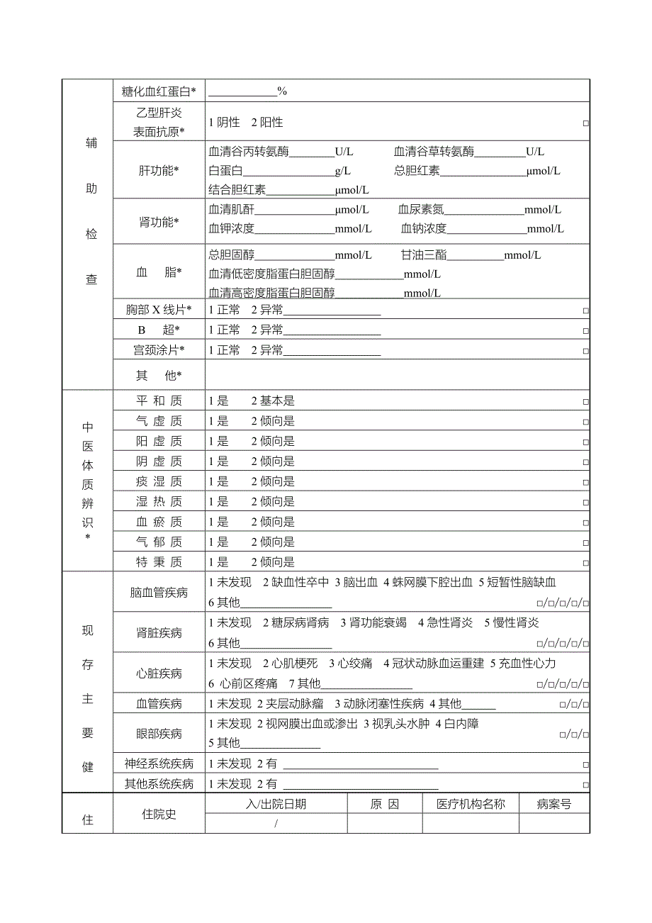 65岁以上老年人健康体检表_第4页