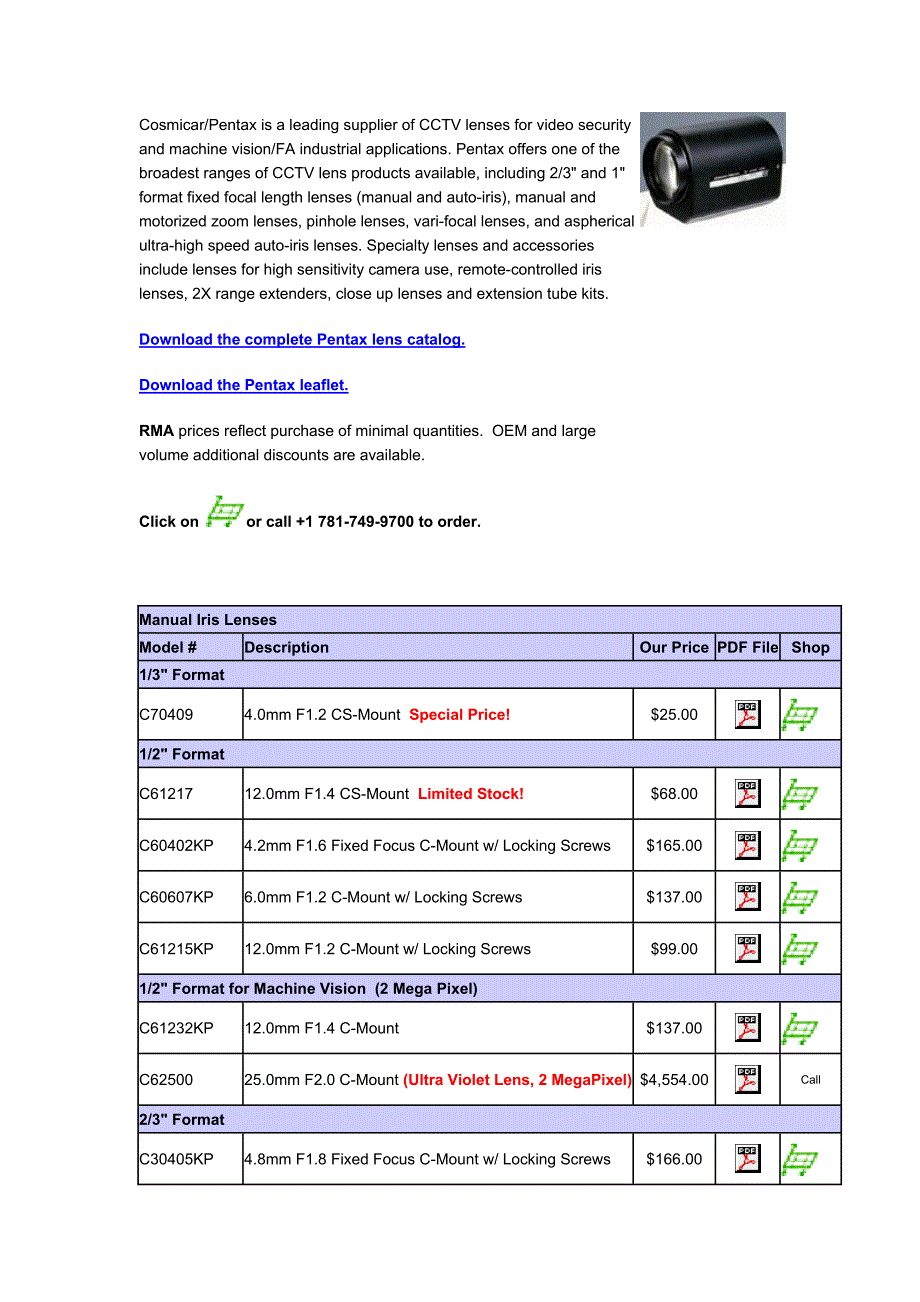 Cosmicar监控镜头参数.doc_第1页