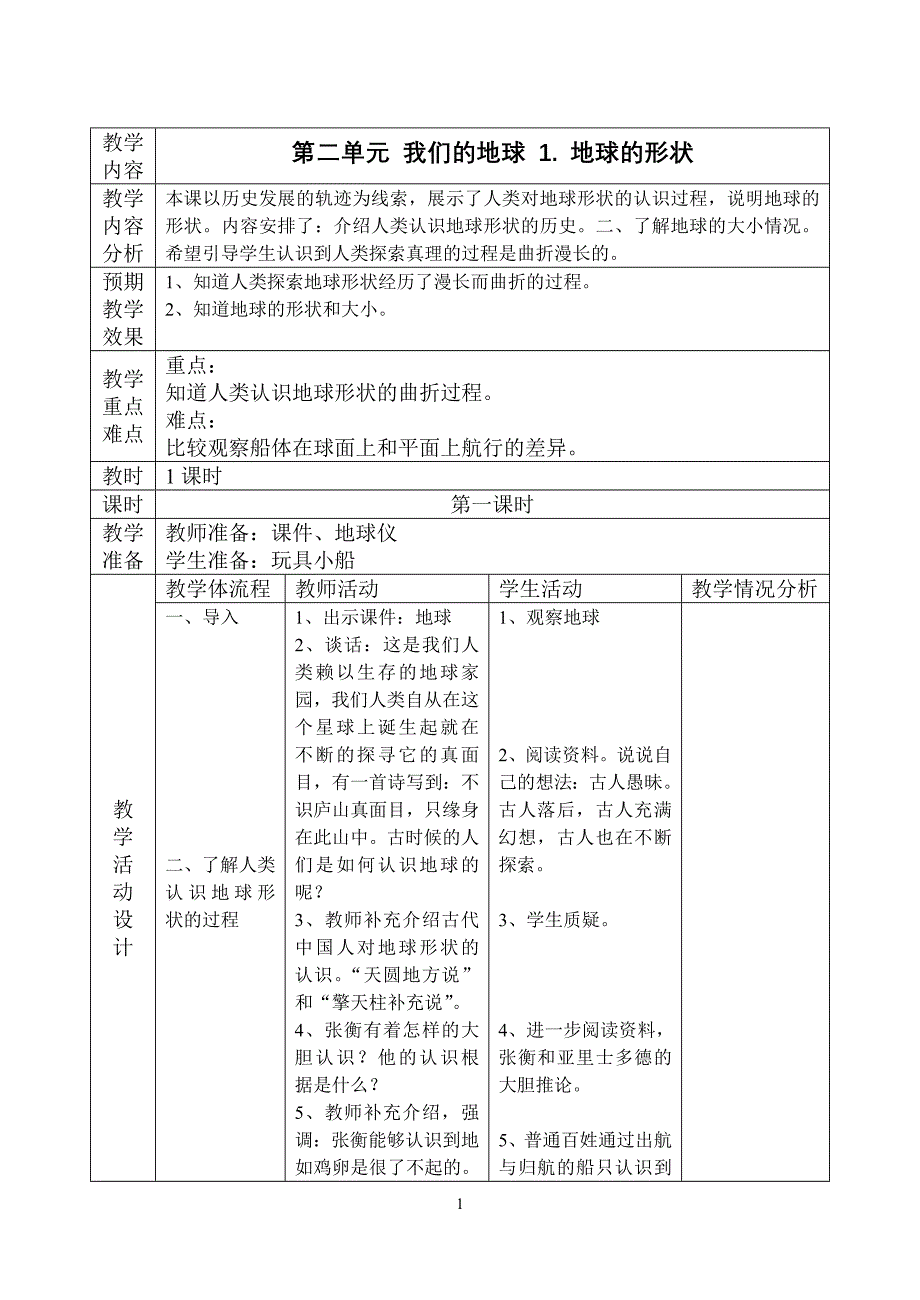 六年级_第二单元_我们的地球_1_地球的形状_第1页