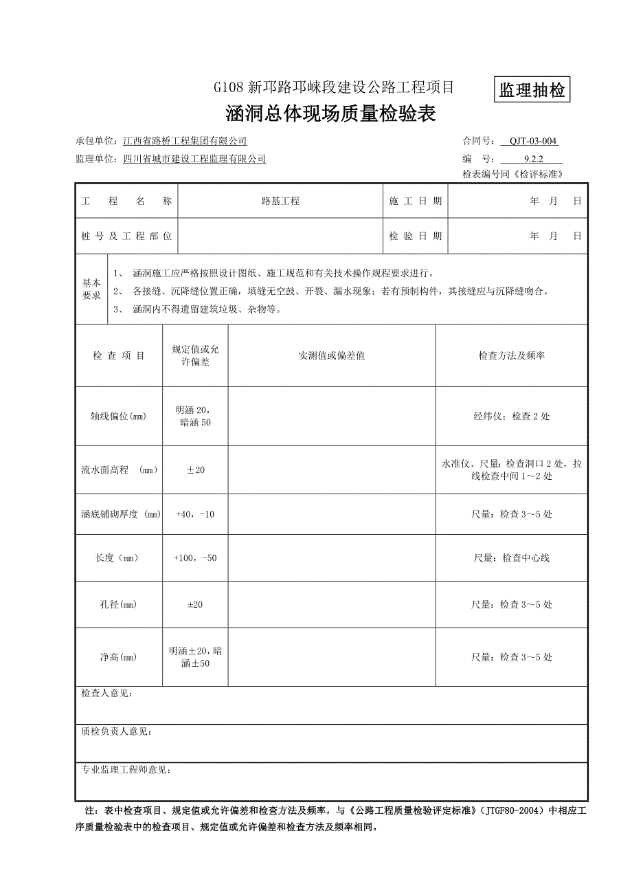 3-5涵洞检表(18张).doc_第1页