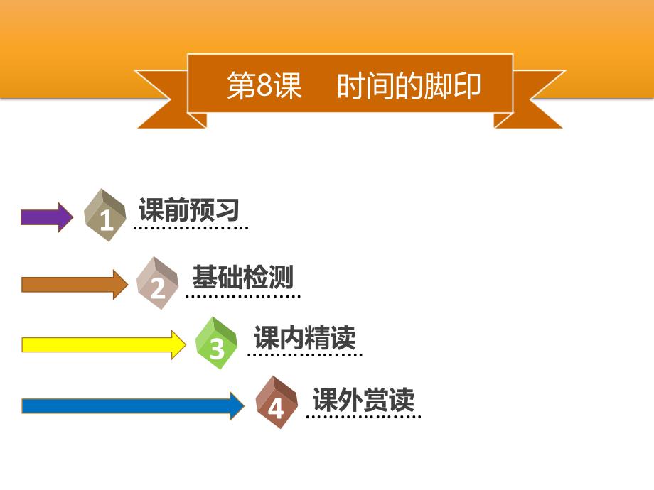人教部编版语文八年级下册课件第8课时间的脚印共29张PPT_第1页