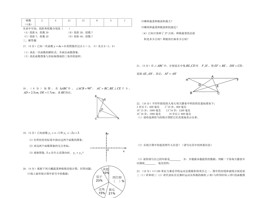 人教实验版八年级数学（上）评价性试题（七）1_第2页