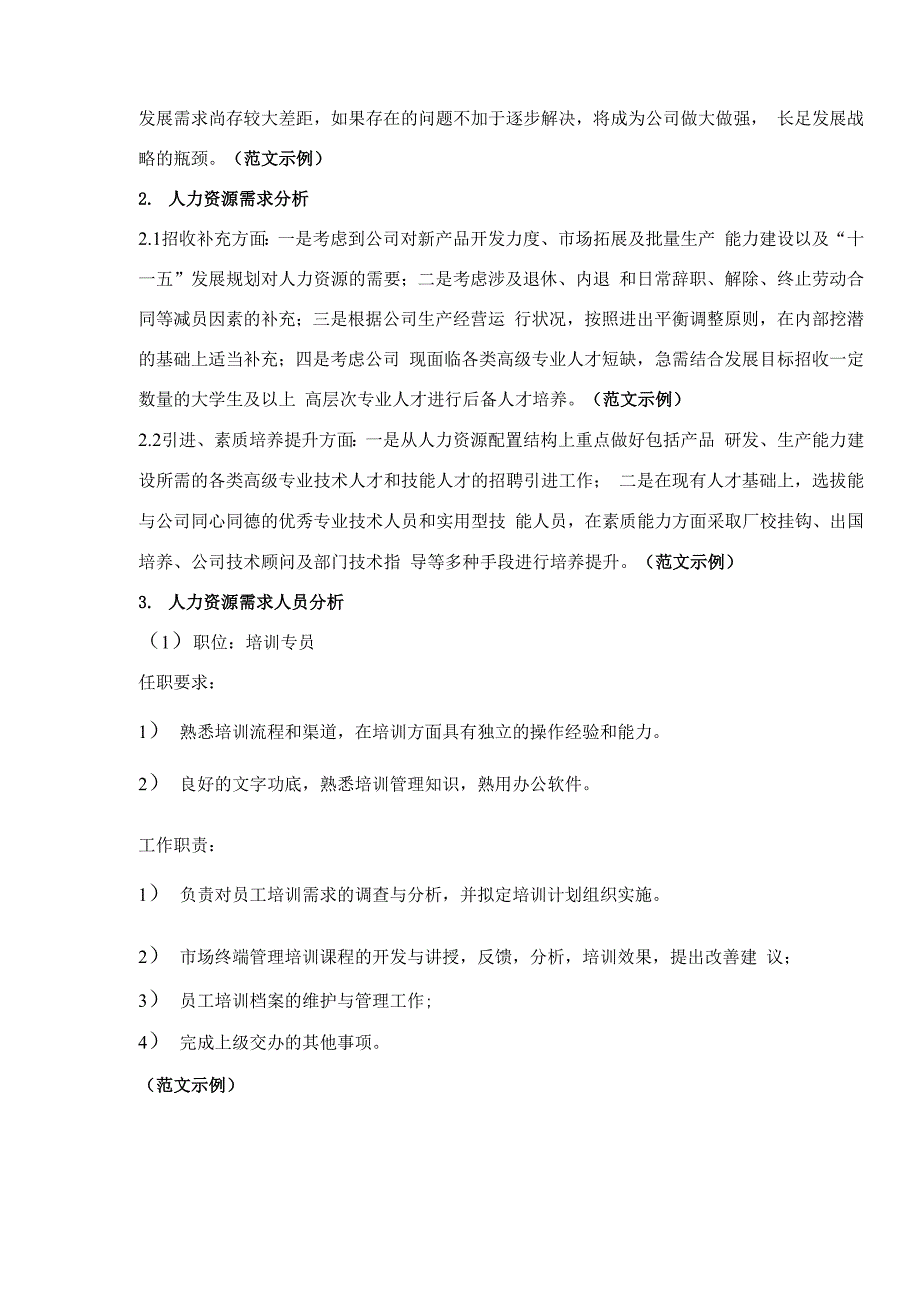 人力资源规划报告(模板)_第3页