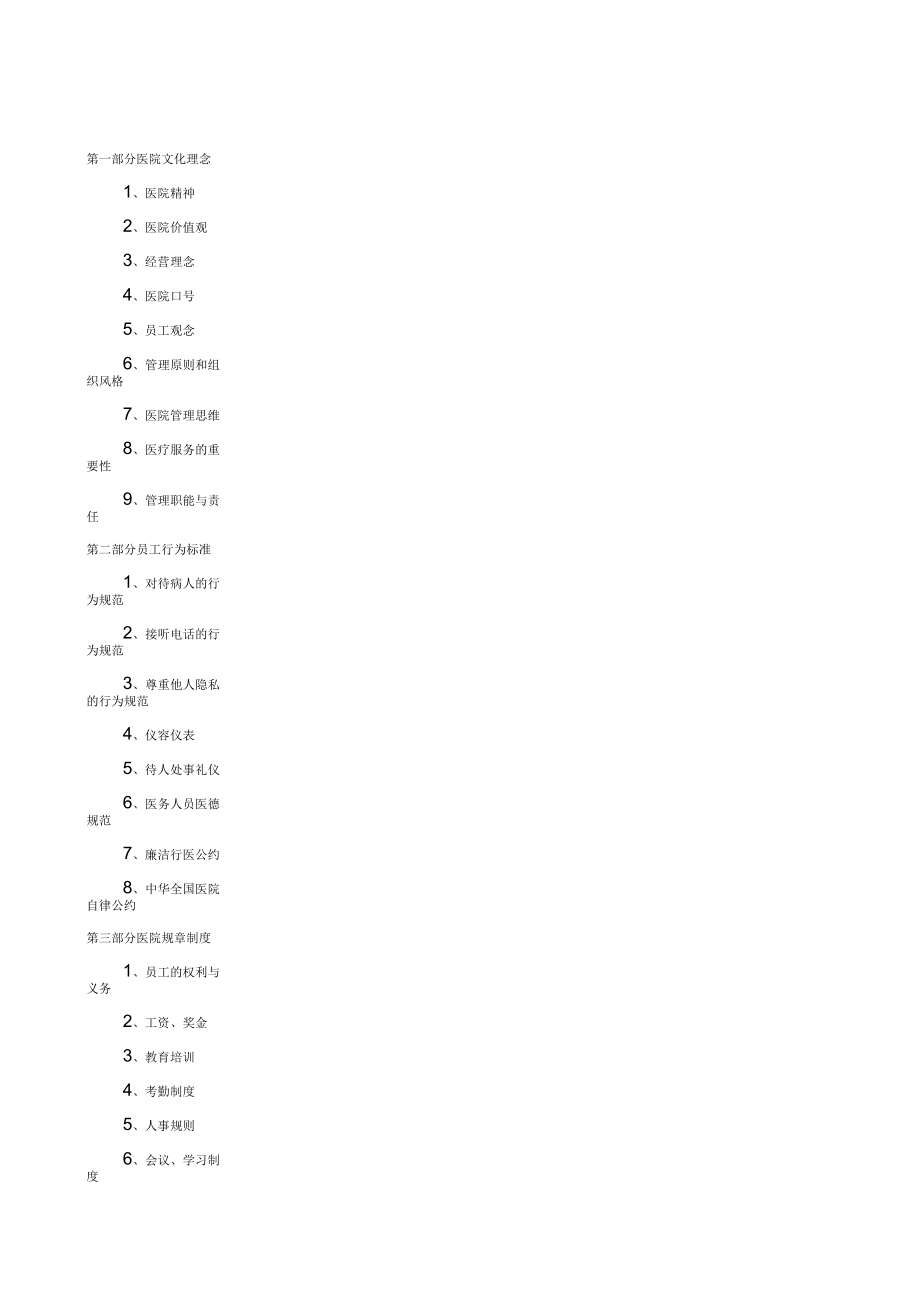 民营医院员工手册_第1页