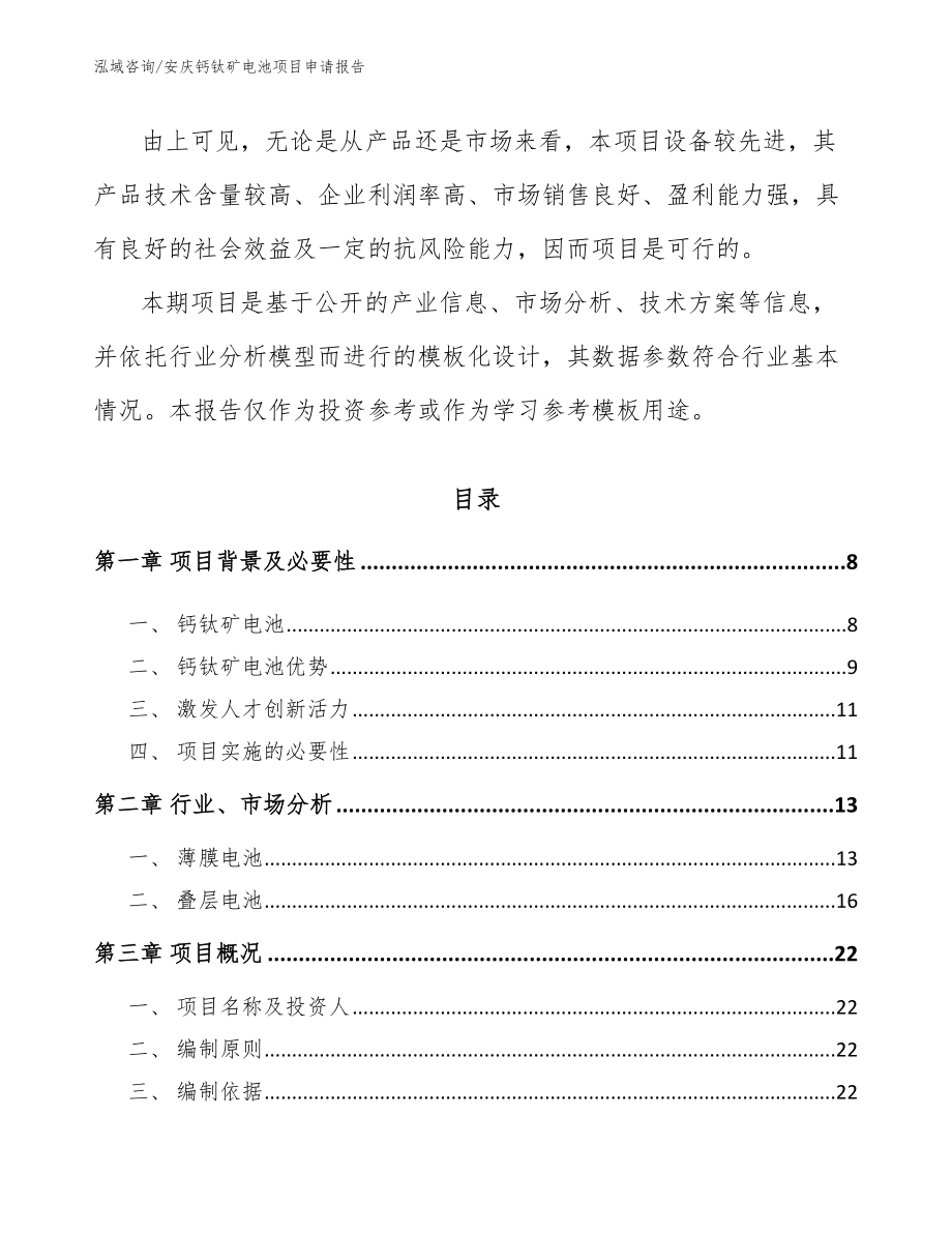安庆钙钛矿电池项目申请报告参考范文_第2页