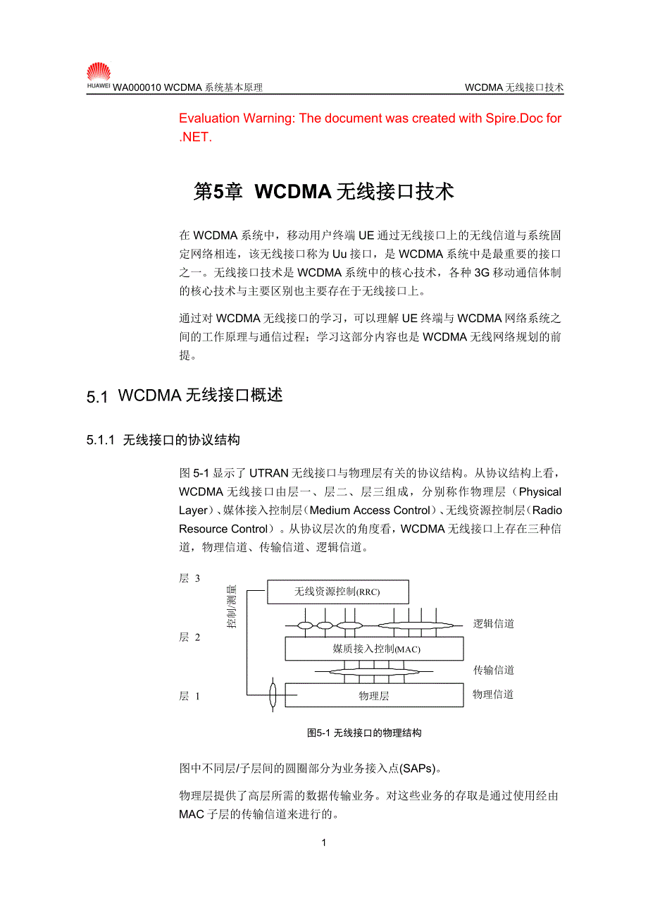 网络通信华为培训第章WCDMA无线接口技术_第1页