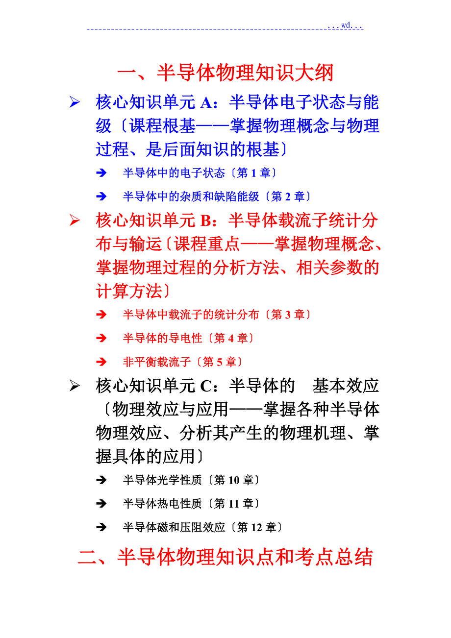 半导体物理知识点总结_第1页