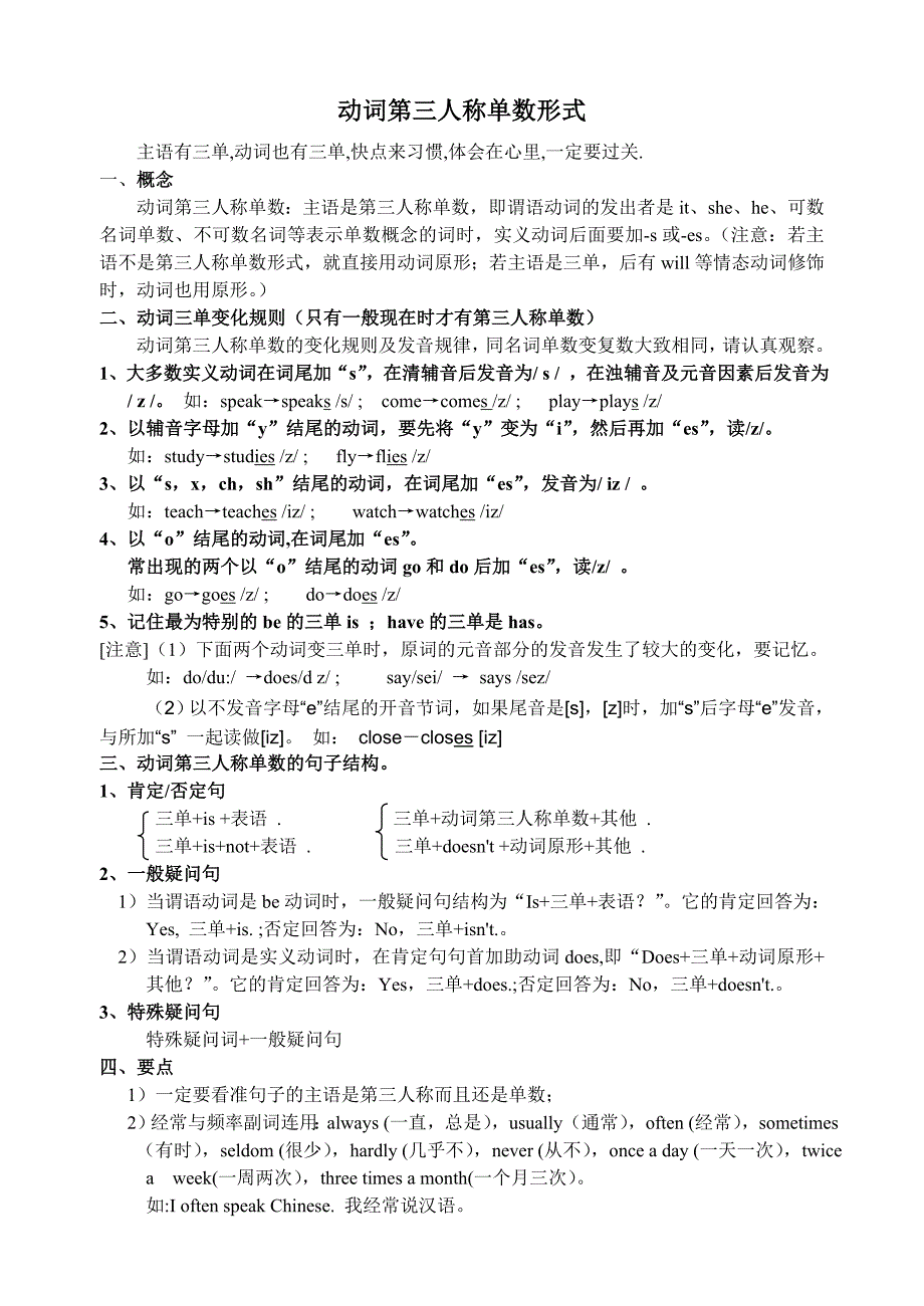 动词第三人称单数形式_第1页