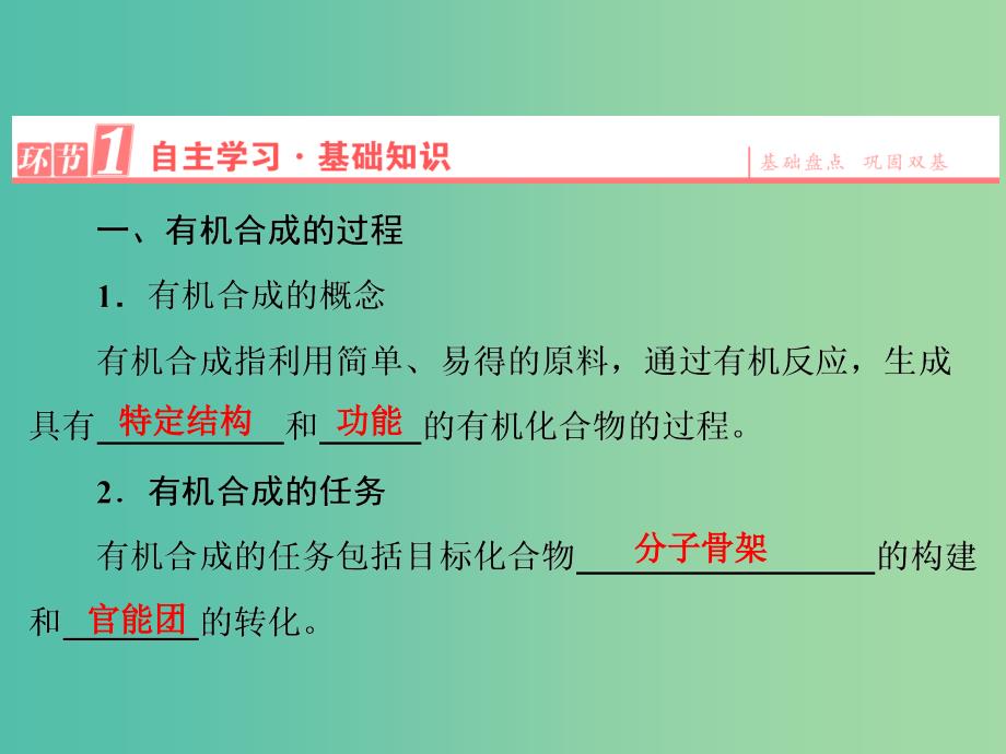 高中化学 第3章 烃的含氧衍生物 第4节 有机合成课件 新人教版选修5.ppt_第3页