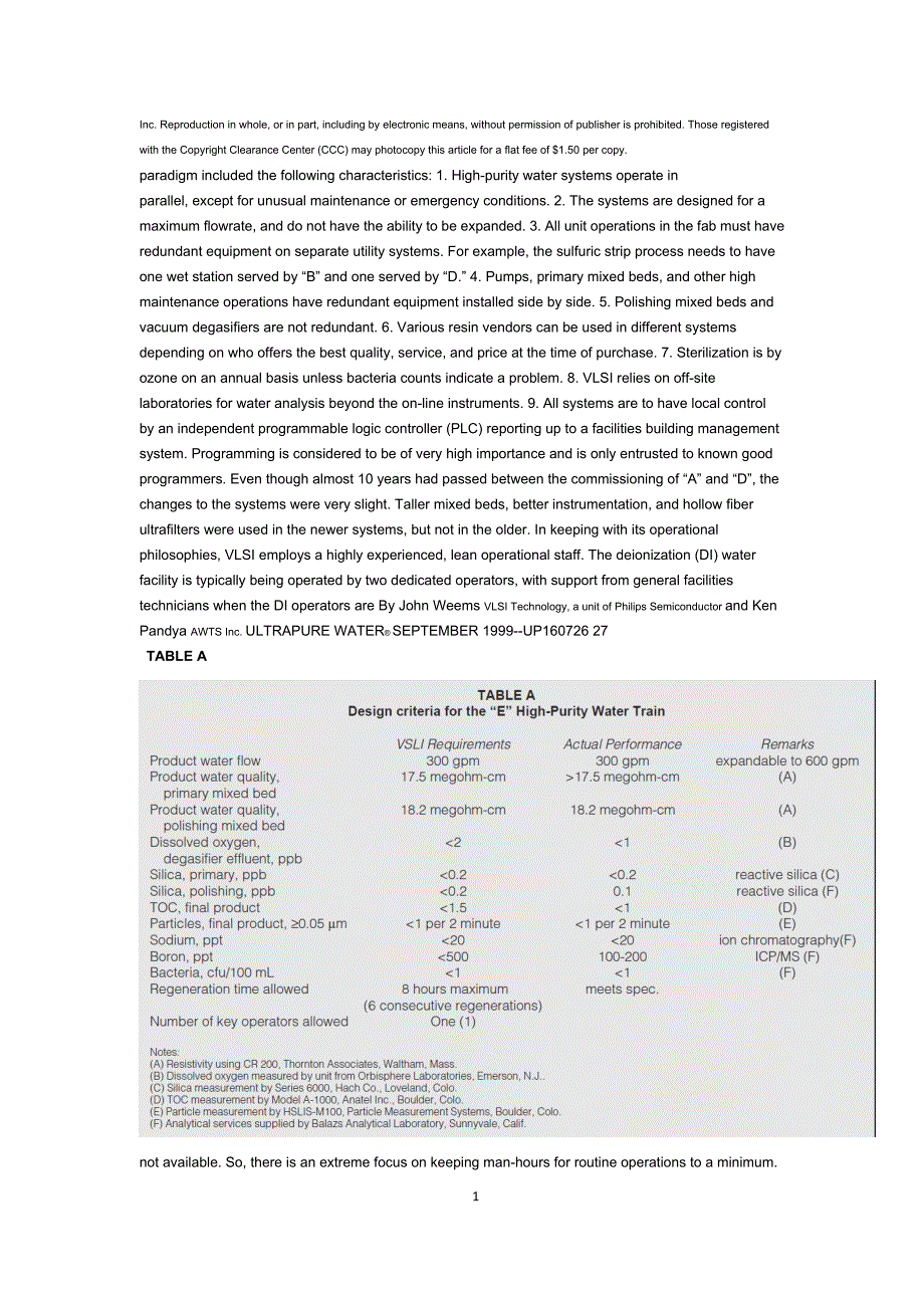 外文翻译--THE INSTALLATION OF A 300 TO 600 GPMSEMICONDUCTOR HIGH-PURITY WATER 英文版SYSTEM_第2页