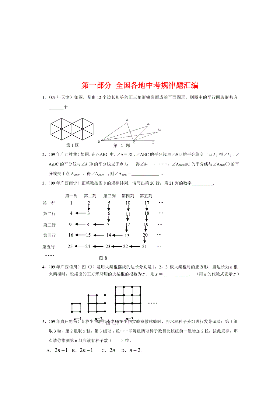 中考数学规律题专题复习题1000题（附详解）.doc_第2页