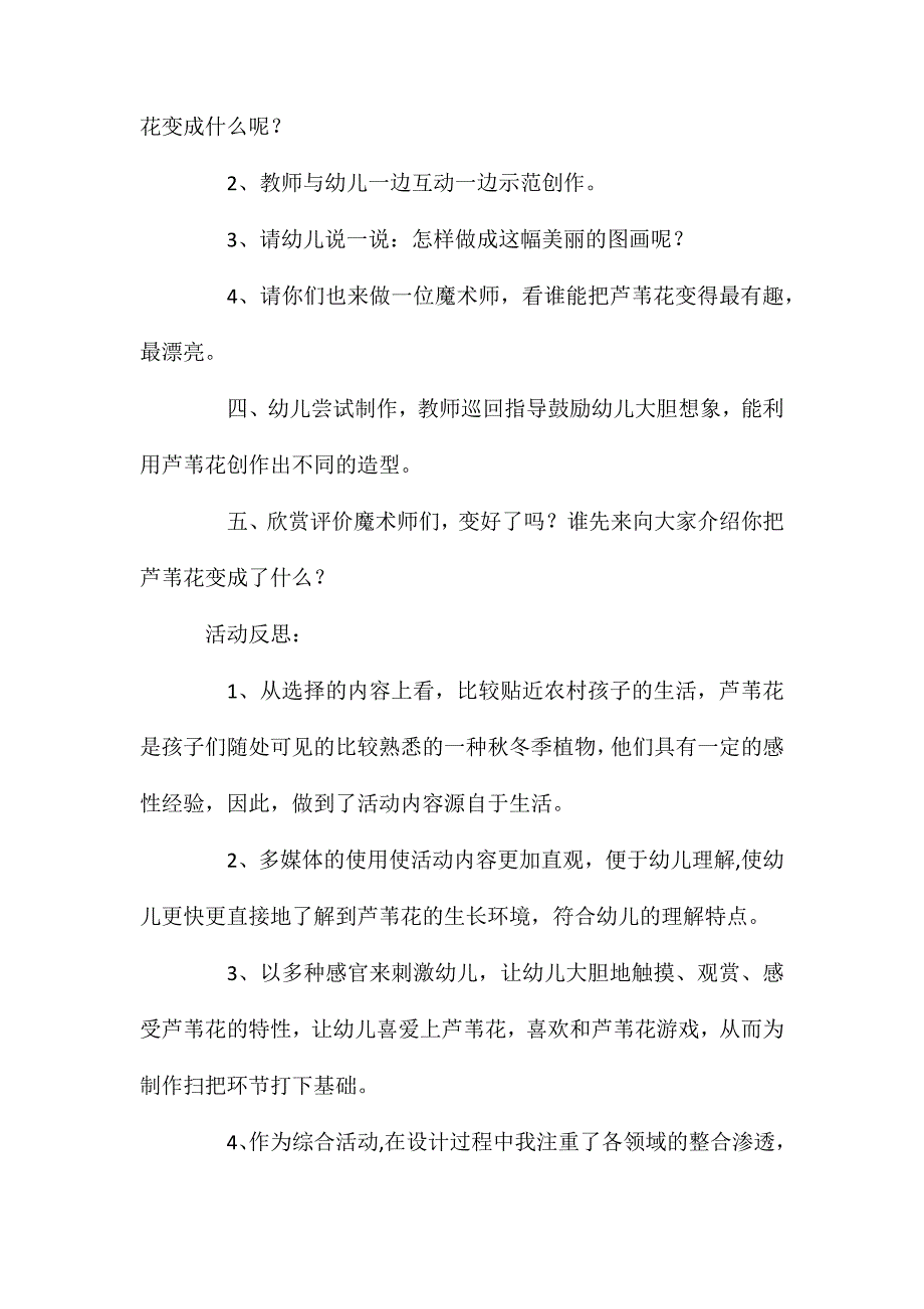 大班美术活动好玩的芦苇花教案反思_第3页