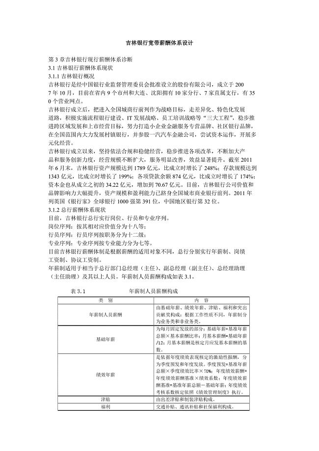 吉林银行宽带薪酬体系设计.doc