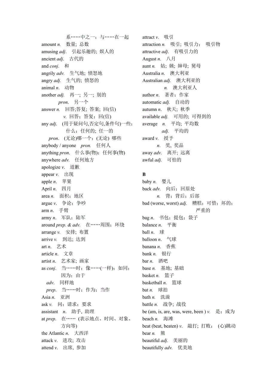 初中英语考纲词汇表_第2页